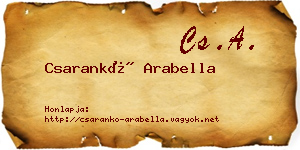 Csarankó Arabella névjegykártya